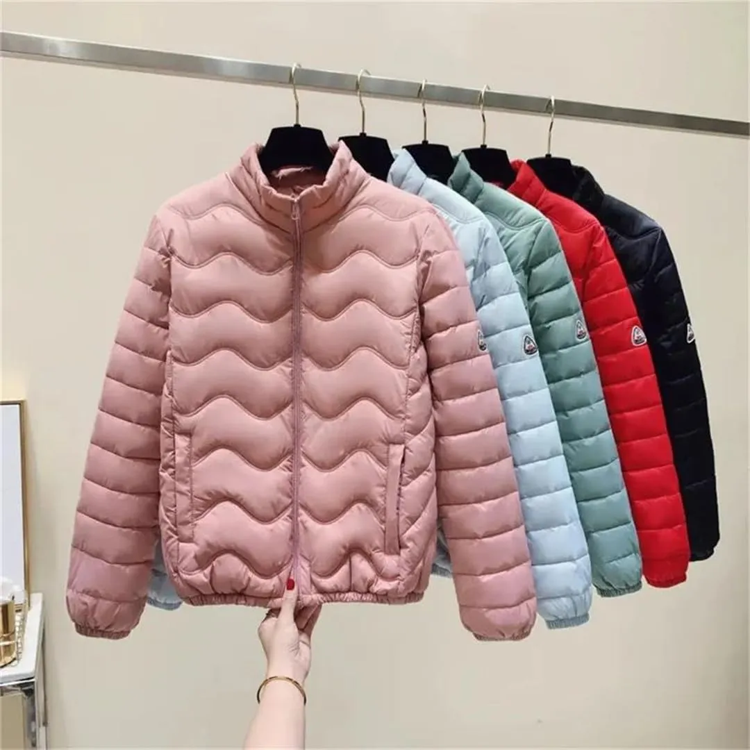 Women's Thick Down In And Winter -Padded Cotton-Padded Jacket Solid Color Zipper Slim Cotton-Padded Jacke