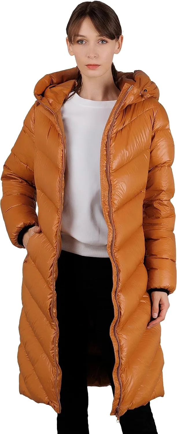 Women's Thickened Down Jacket - Winter Hooded Short Puffy Packable Jacket, Warm Puffer Down Coat for Christmas Gift