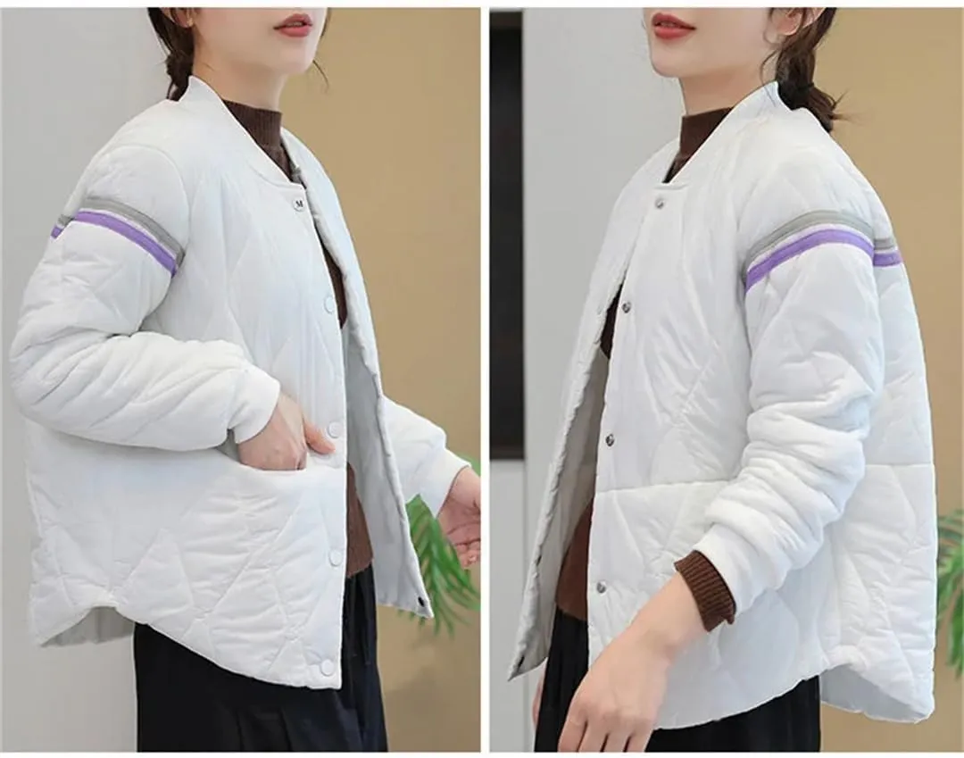 Women's Thin Cotton-Padded Coat Cotton-Padded Jacket Short Winter Fragrance Cotton-Padded Jacket Casual Coat