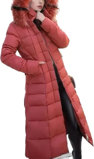 Women's Winter Jacket Female Warm Down Cotton Padded Parkas Long Tops Coat Women's With Hood Belt Thick Jackets