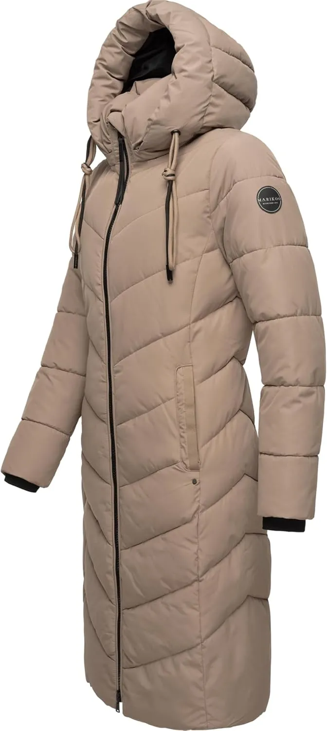 Women's Winter Jacket with Hood | Windproof & Weather-Resistant Jacket | Quilted, Puffy Coat | Sahnekatzii XIV XS-5XL
