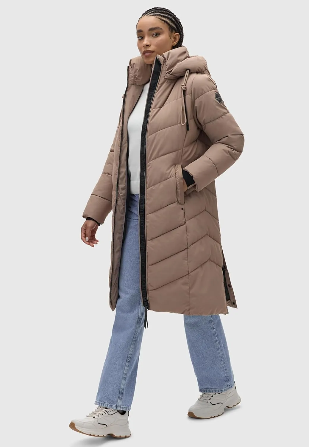 Women's Winter Jacket with Hood | Windproof & Weather-Resistant Jacket | Quilted, Puffy Coat | Sahnekatzii XIV XS-5XL