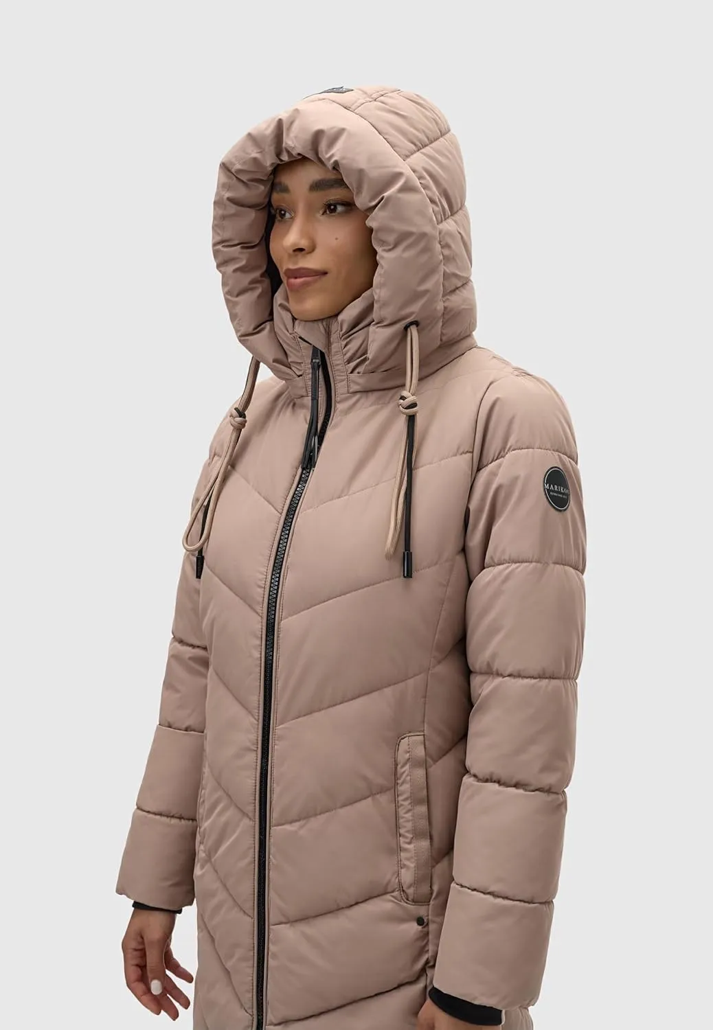 Women's Winter Jacket with Hood | Windproof & Weather-Resistant Jacket | Quilted, Puffy Coat | Sahnekatzii XIV XS-5XL