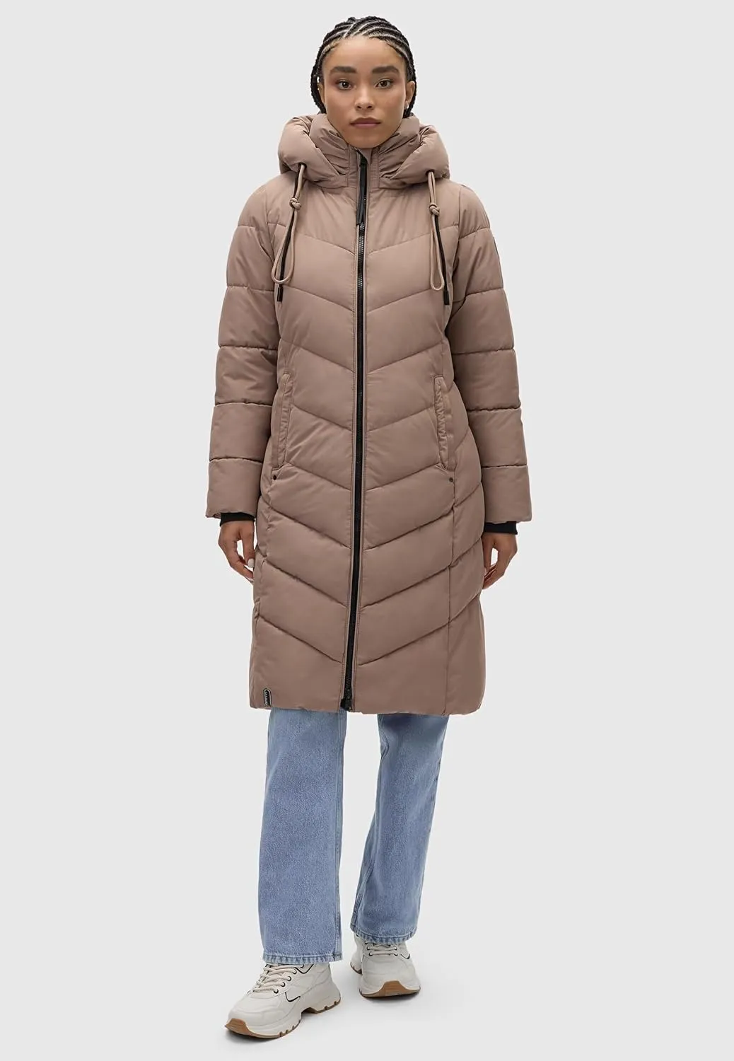Women's Winter Jacket with Hood | Windproof & Weather-Resistant Jacket | Quilted, Puffy Coat | Sahnekatzii XIV XS-5XL