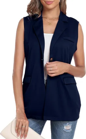 Xeoxarel Women's Sleeveless Blazer Vest with Pockets (S - XXL)