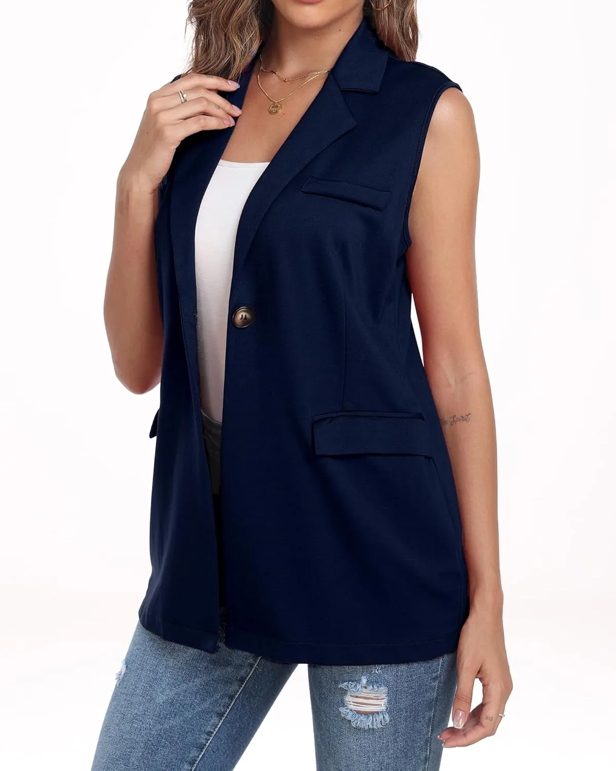 Xeoxarel Women's Sleeveless Blazer Vest with Pockets (S - XXL)