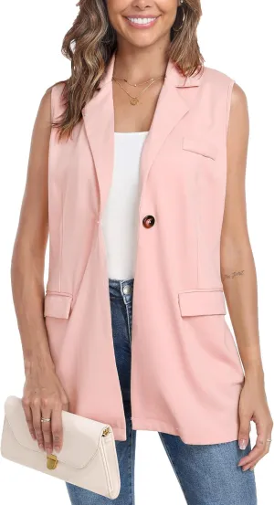 Xeoxarel Women's Sleeveless Blazer Vest with Pockets (S - XXL)