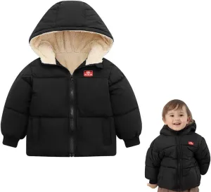 XIFAMNIY Baby Kids Winter Coat Puffer Down Jacket Windproof Light Winter Jacket Hooded Outwear 2-6T