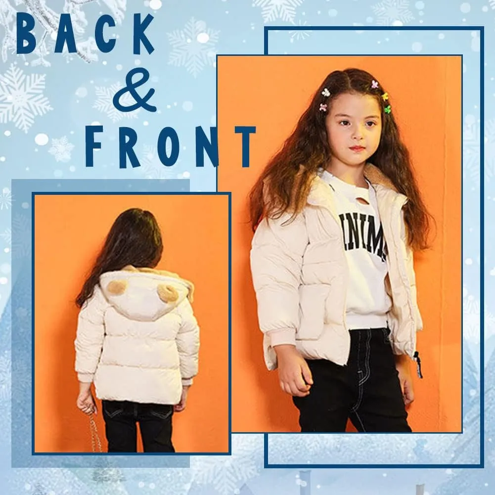 XIFAMNIY Baby Kids Winter Coat Puffer Down Jacket Windproof Light Winter Jacket Hooded Outwear 2-6T