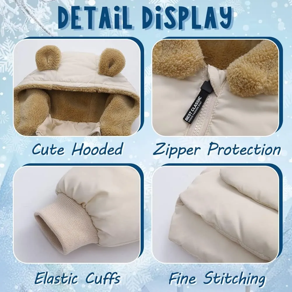 XIFAMNIY Baby Kids Winter Coat Puffer Down Jacket Windproof Light Winter Jacket Hooded Outwear 2-6T
