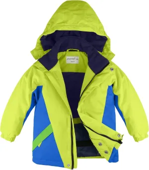 YINGJIELIDE Boy's Waterproof Ski Jacket,Kids Outdoor Snowboarding windproof Jacket,Fleece Lined Hooded,Warm Winter Snow Coat