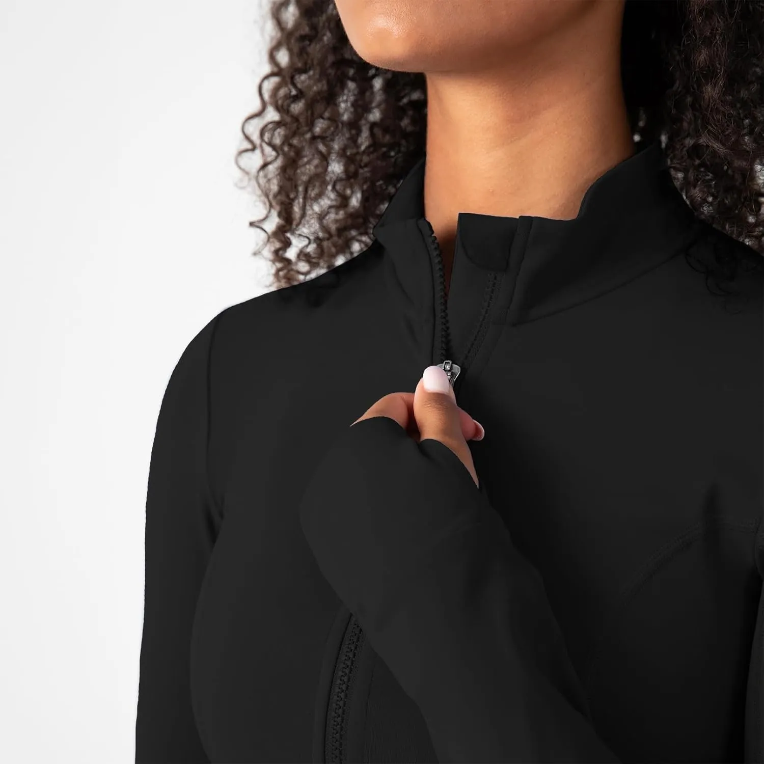 YITTY Active Women's UltraLuxe Cropped Full Zip Jacket, Athleisure, 4-Way-Stretch, Thumbholes