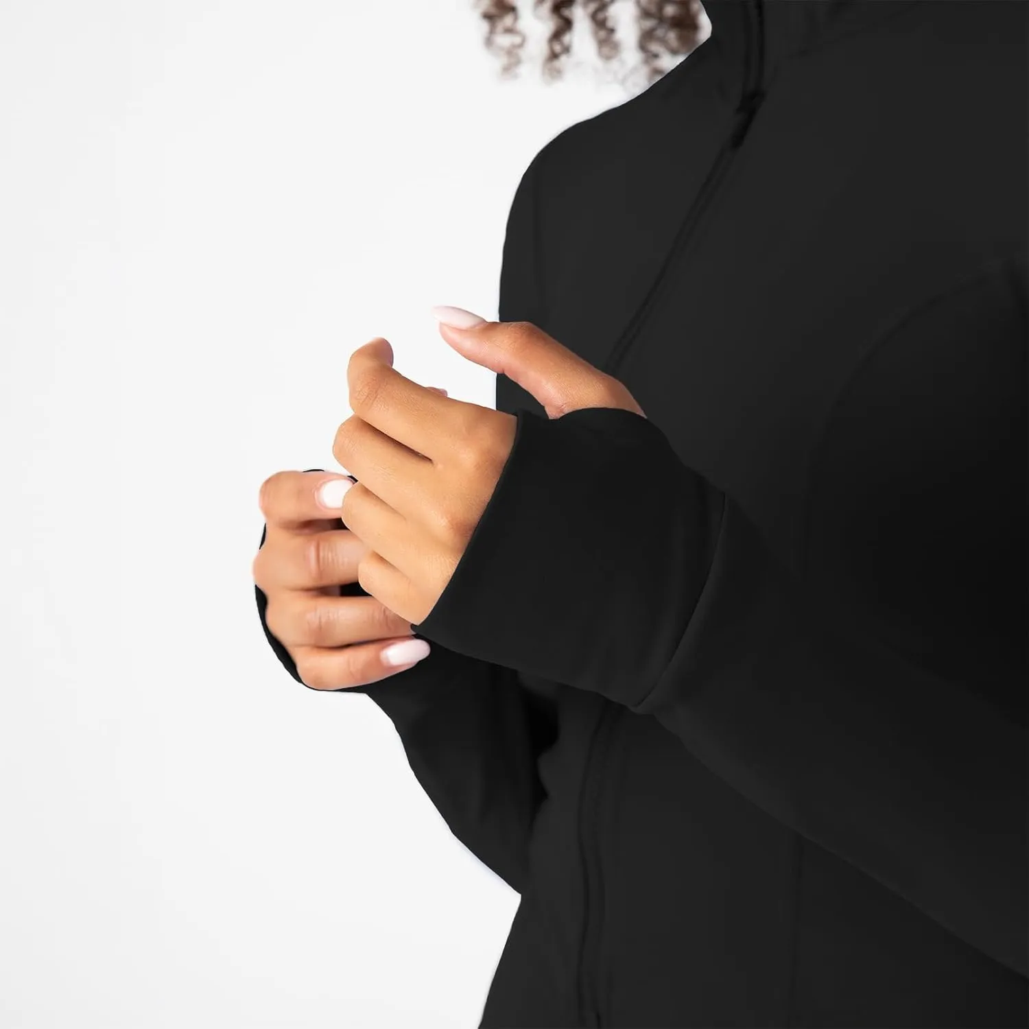YITTY Active Women's UltraLuxe Cropped Full Zip Jacket, Athleisure, 4-Way-Stretch, Thumbholes
