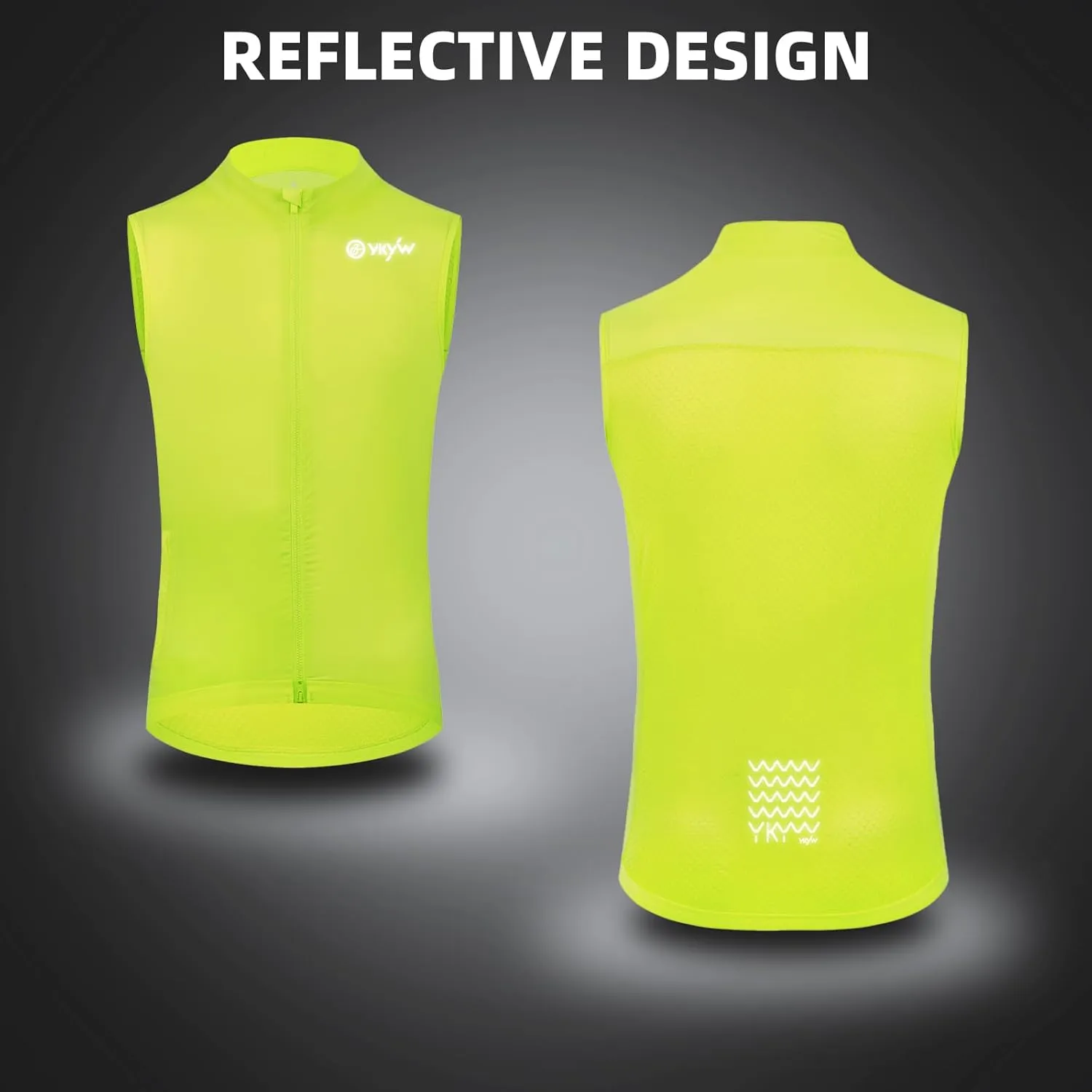 YKYWBIKE Cycling Vest for Men,Micro Softshell Windproof Bike Vest,Water Resistance Sleeveless Cycling Windbreaker