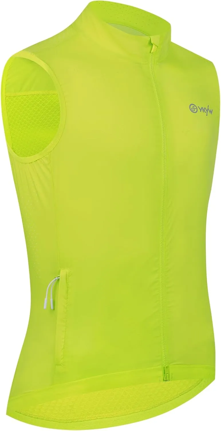 YKYWBIKE Cycling Vest for Men,Micro Softshell Windproof Bike Vest,Water Resistance Sleeveless Cycling Windbreaker