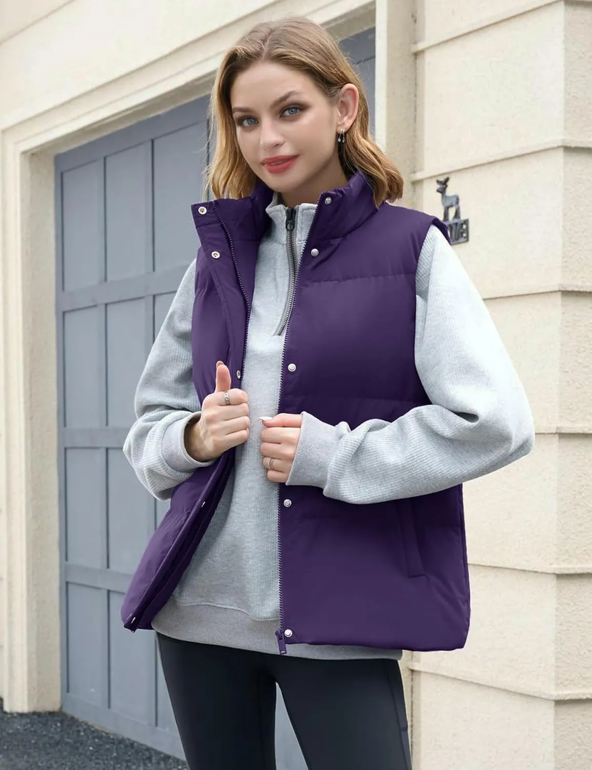 YUCOLEN Down Puffer Vest for Women Lightweight Warm Sleeveless Puffer Jacket 2024 Women Winter Trendy Puffy Vests