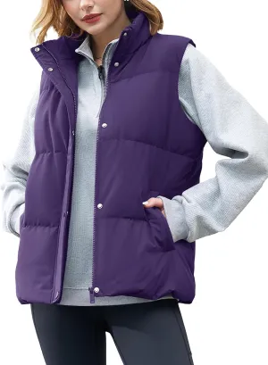 YUCOLEN Down Puffer Vest for Women Lightweight Warm Sleeveless Puffer Jacket 2024 Women Winter Trendy Puffy Vests