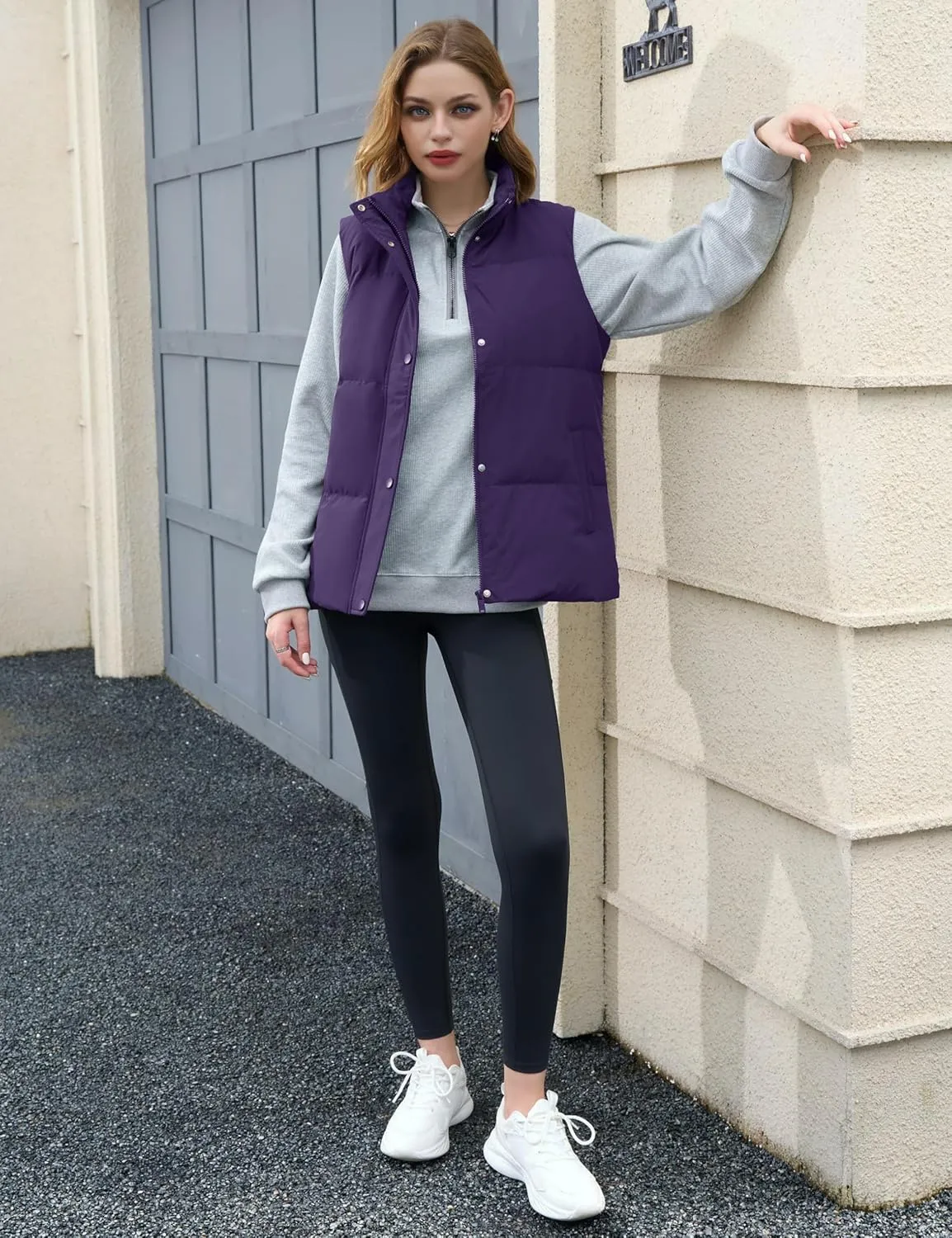 YUCOLEN Down Puffer Vest for Women Lightweight Warm Sleeveless Puffer Jacket 2024 Women Winter Trendy Puffy Vests