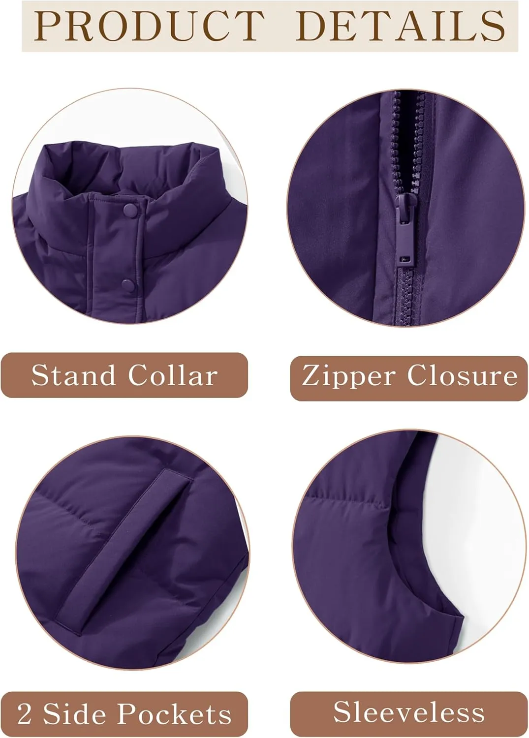 YUCOLEN Down Puffer Vest for Women Lightweight Warm Sleeveless Puffer Jacket 2024 Women Winter Trendy Puffy Vests