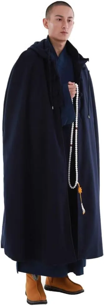 ZanYing Meditation Buddhist Thickened Hooded Cloak Monk Outfit