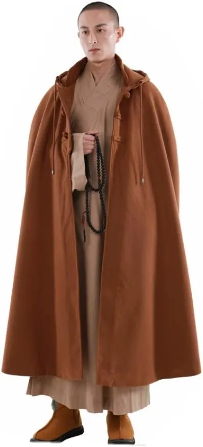 ZanYing Meditation Buddhist Thickened Hooded Cloak Monk Outfit